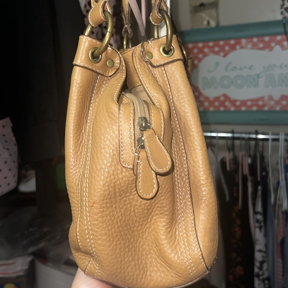 Fossil Tan Leather Shoulder Bag with Double Handles - Picture 10 of 10